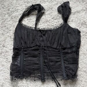 Reformation Black Sheer Camisole Top